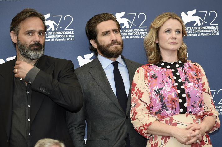 Baltasar ásamt þeim Jake Gyllenhaal og Emily Watson á rauða dreglinum.