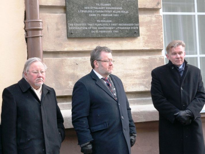 Össur ásamt Audroniuus Azubalis og Landsbergis.