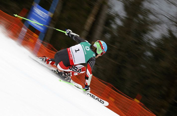 Ted Ligety í brautinni í dag.