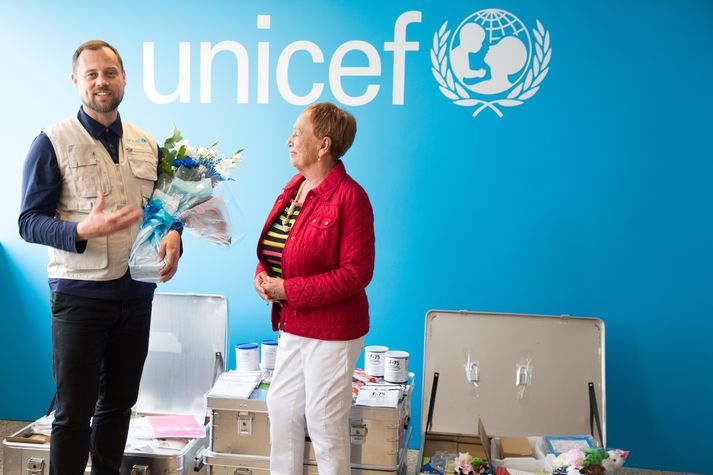 Bergsteinn Jónsson, framkvæmdastjóri UNICEF, og Rannveig Guðmundsdóttir frá Fatimusjóðnum.
