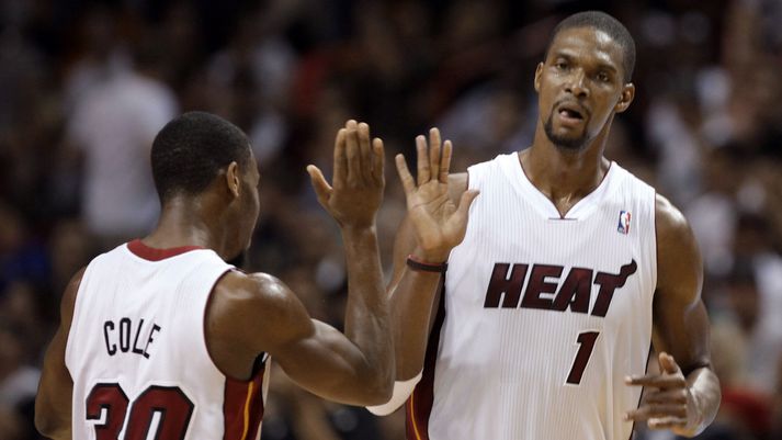 Chris Bosh skiraði 35 stig fyrir Miami gegn Cleveland.