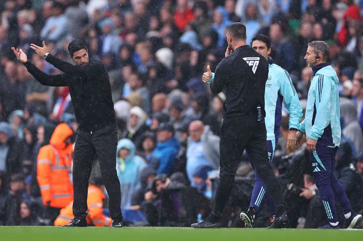 Mikel Arteta var stoltur af sínum mönnum þrátt fyrir að liðið hafi ekki náð að tryggja sér stigin þrjú.