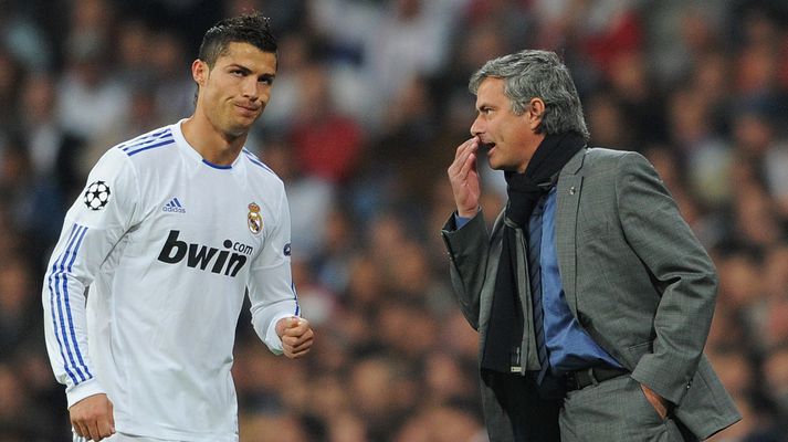 Cristiano Ronaldo og Jose Mourinho.