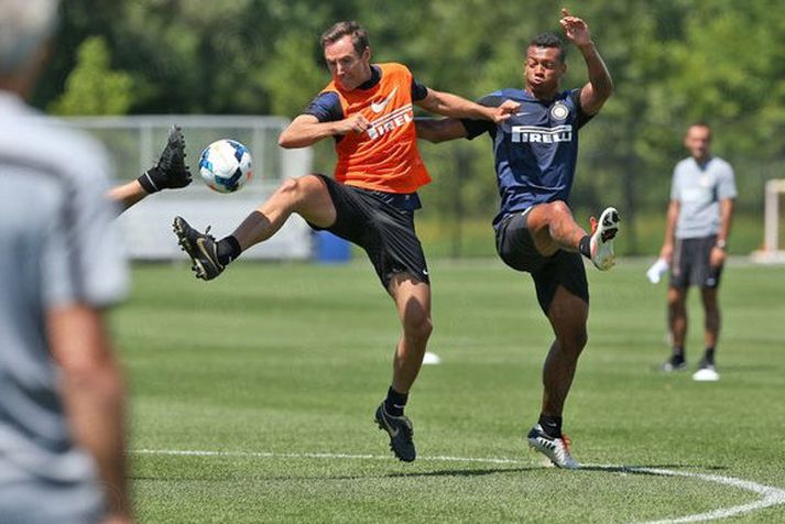 Nash á æfingu Inter í New Jersey í gær.