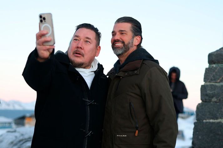 Jørgen Boassen fór með Donald Trump yngri og föruneyti hans í skoðunarferð um Nuuk, höfuðborg Grænlands.