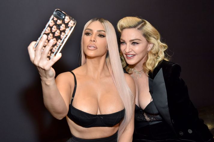 Kim Kardashian og Madonna eiga skemmtilega sögu.