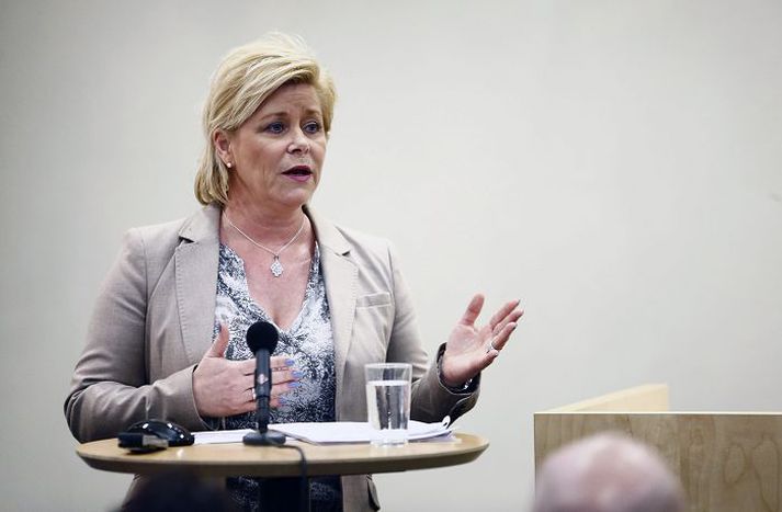 Siv Jensen Efnahagsráðherra Noregs.