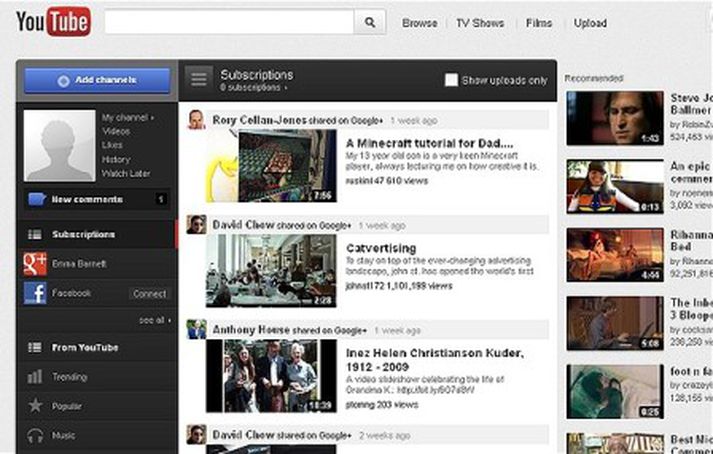 Breytingin er sú stærsta í sex ár en Youtube hefur oft verið gagnrýnt fyrir notendaviðmót sitt.