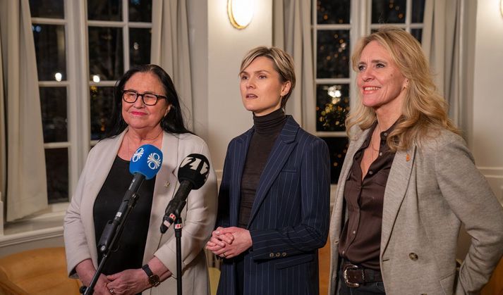 Inga Sæland, Kristrún Frostadóttir og Þorgerður Katrín.