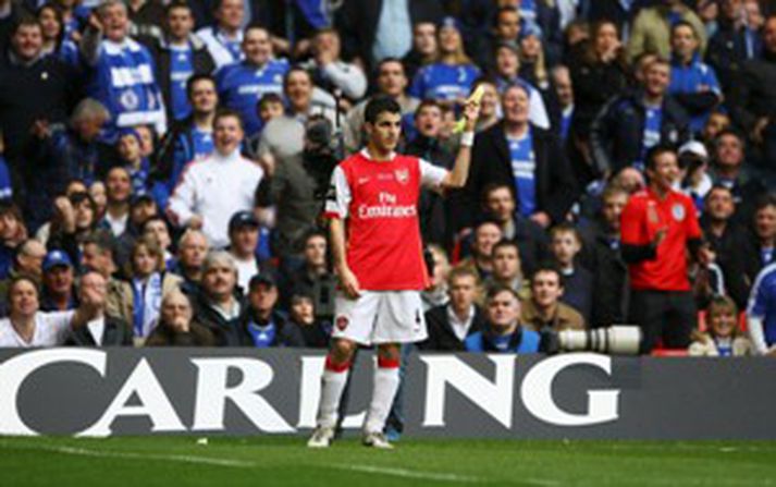 Cesc Fabregas skoraði fyrra mark Arsenal í kvöld.