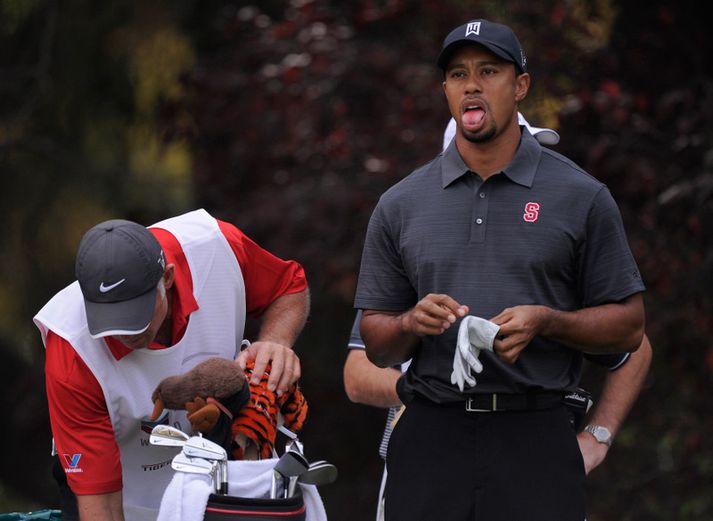 Tiger Woods og Steve Williams kylfusveinn hans en Steve er tekjuhæsti íþróttamaður Nýja-Sjálands.