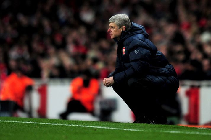 Wenger á hliðarlínunni í kvöld.