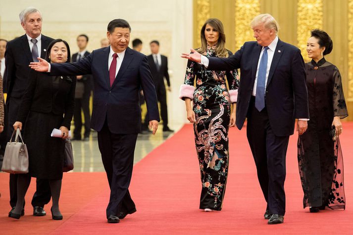 Donald Trump heimsótti Kína í gær og átti fund með Xi Jinping, forseta landsins.
