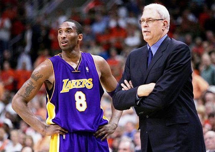 Kobe Bryant og Phil Jackson voru ekki kátir