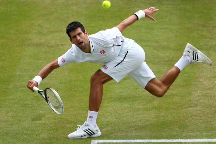 Novak Djokovic gegn  Tomasi Berdych fyrr í dag