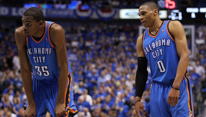 Russell Westbrook og Kevin Durant.