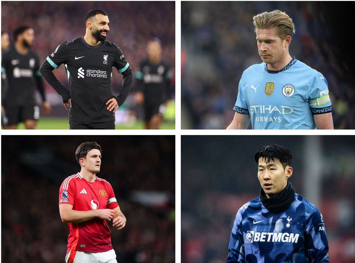 Mohamed Salah, Kevin De Bruyne, Harry Maguire og Heung-Son Min verða allir samningslausir í sumar.