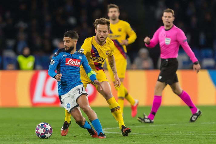 Úr fyrri leik Napoli og Barcelona sem endaði með 1-1 jafntefli.