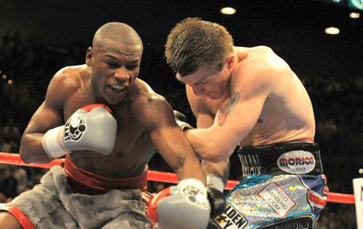 Floyd Mayweather og Ricky Hatton í júlí árið 2007.