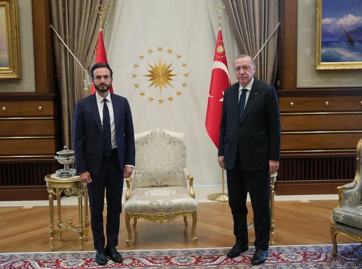 Róbert Spanó og Recep Tayyip Erdogan, forseti Tyrklands.
