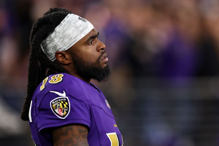 Diontae Johnson fór í fýlu í síðasta leik Baltimore Ravens og félagið ákvað að setja hann í agabann.