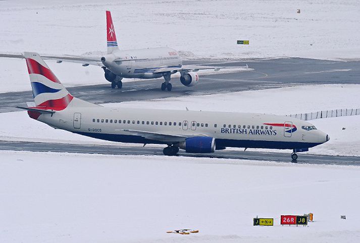 Vélar British Airways á Heathrow. Mynd/ afp.