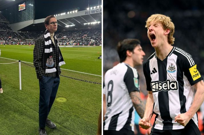 Víkingur Ólafsson birti myndir af sér á heimavelli Newcastle þar sem hann sá Anthony Gordon og félaga tryggja sér sæti í úrslitaleik.