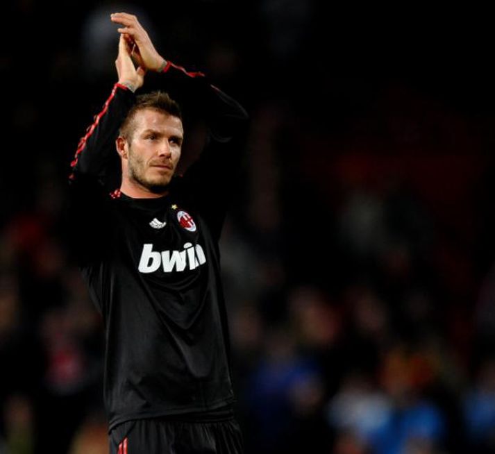 David Beckham fékk frábærar móttökur á Old Trafford.