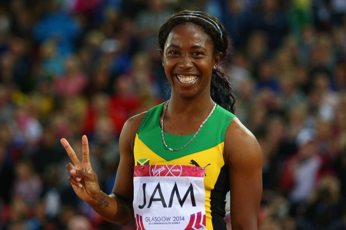 Shelly-Ann Fraser-Pryce, sem hér sést, hljóp á besta tíma ársins ásamt Murielle Ahoure.