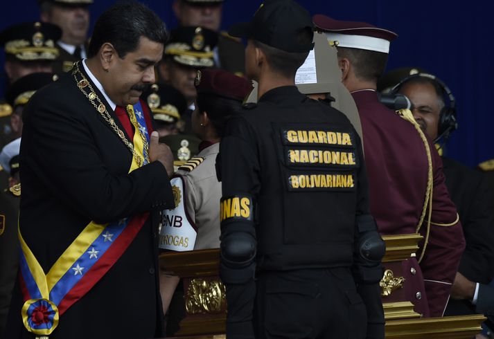 Nicolas Maduro, forseti Venesúela, fyrir árásina.