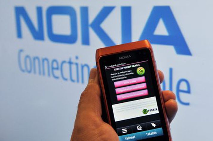 Markaðshlutdeild Nokia á farsímamarkaði minnkar. Mynd/ AFP.