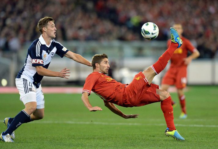 Borini í æfingaleik með Liverpool.