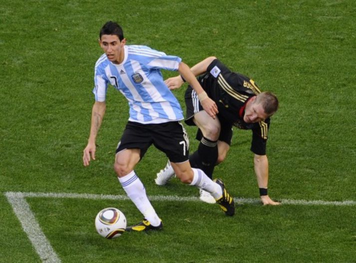 Angel Di Maria í leik með landsliði Argentínu á HM í Suður-Afríku.