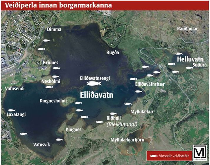 Hér er veiðikort sem birtist í Fréttablaðinu fyrir tveimur árum.