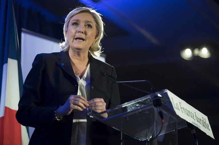Marine Le Pen, frambjóðandi Frönsku þjóðfylkingarinnar.