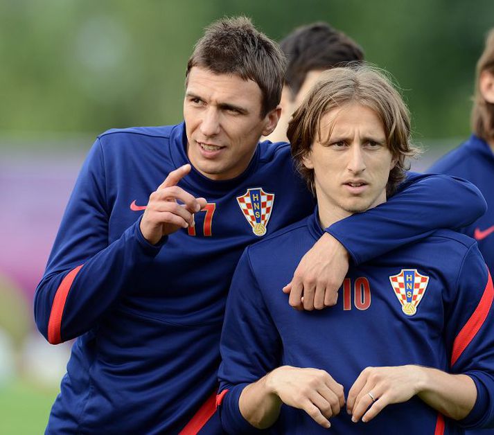 Luka Modric og Mario Mandzukic.