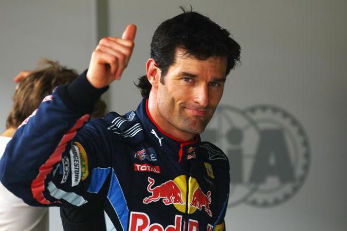 Mark Webber ánægður með afrakstur dagsins í dag, eftir tímatökuna í Istanbúl.