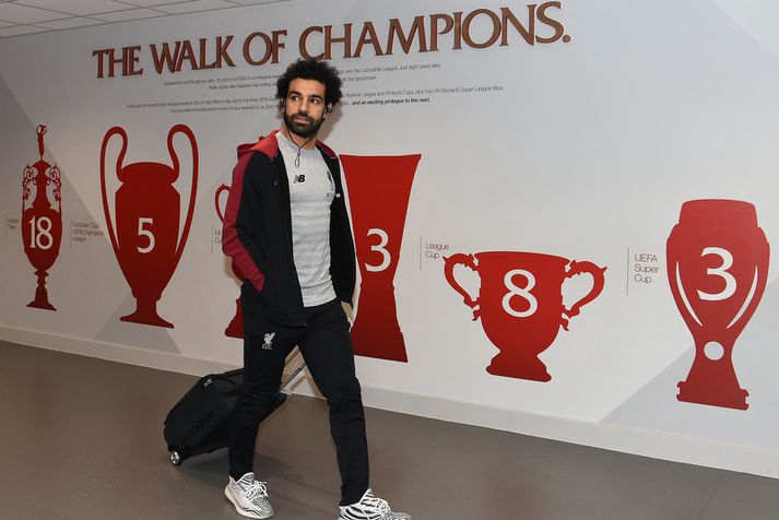 Mohamed Salah mætir í leik á Anfield.