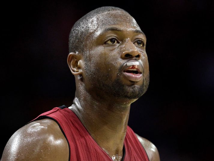 Dwyane Wade var blóðgaður í nótt.