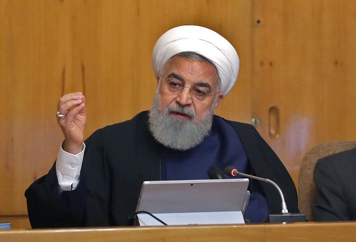 Rouhani er ekki sáttur við viðskiptaþvinganirnar.