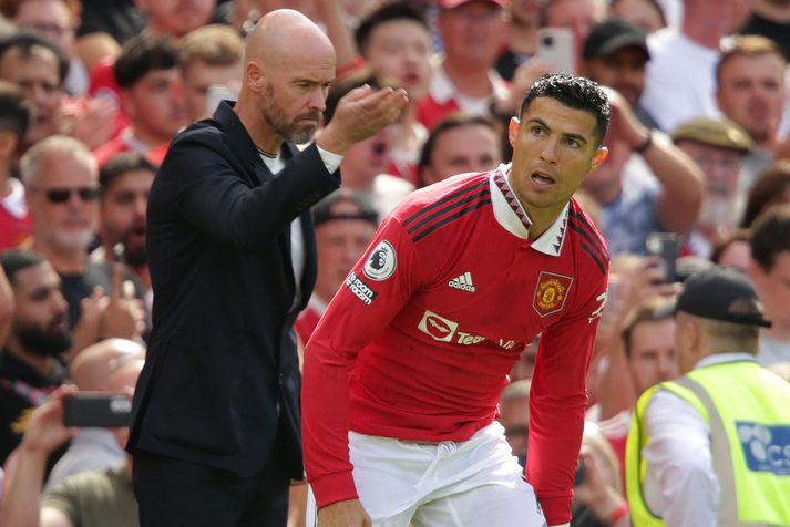 Cristiano Ronaldo þegar hann lék undir stjórn Erik ten Hag hjá Manchester United.