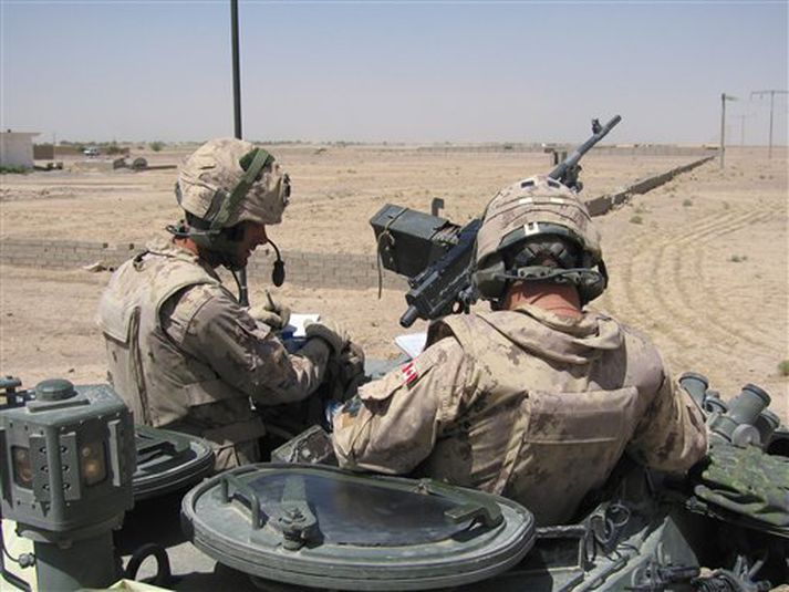 Kanadískir hermenn vestur af Kandahar í dag