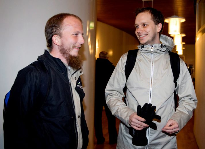 Gottfrid Svartholm Warg og Peter Sunde, tveir af stofnendum Pirate Bay.