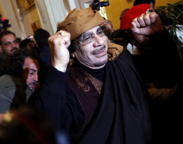 Gaddafi er flúinn. Mynd/ AFP.