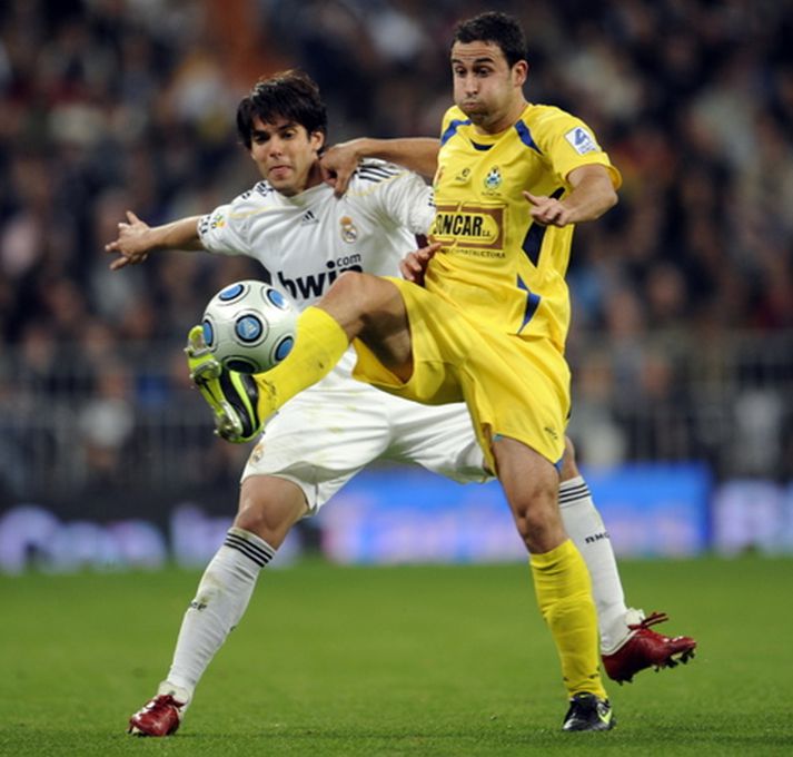 Frá leik Real Madrid og Alcorcon á Bernabeu-leikvanginum í kvöld.