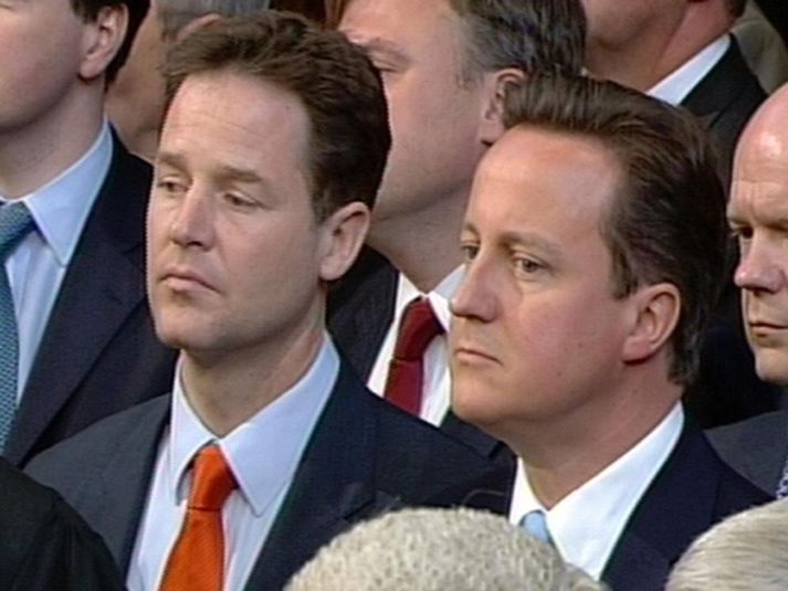 Flokksleiðtogarnir Nick Clegg og David Cameron. Mynd/AP