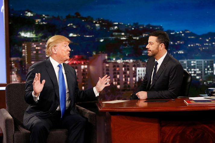 Trump sagði sögu sem tengdist heimsókn hans til Jimmy Kimmel.