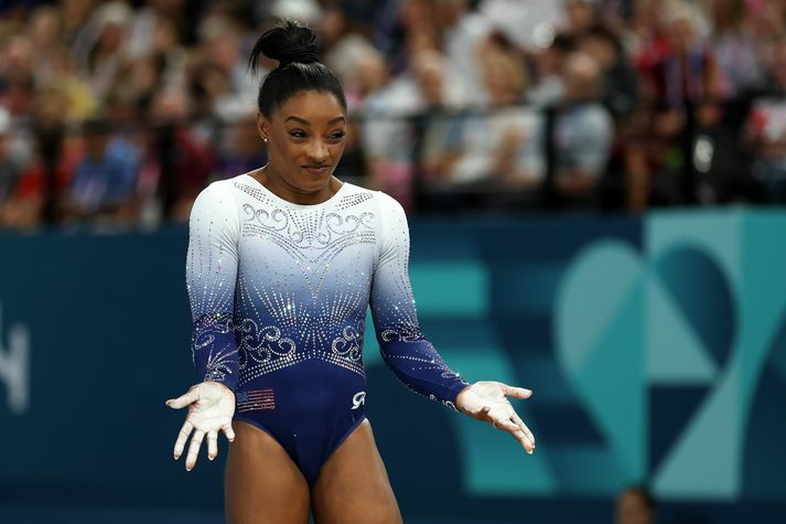 Simone Biles var svekkt að komast ekki á verðlaunapall á jafnvægisslá.