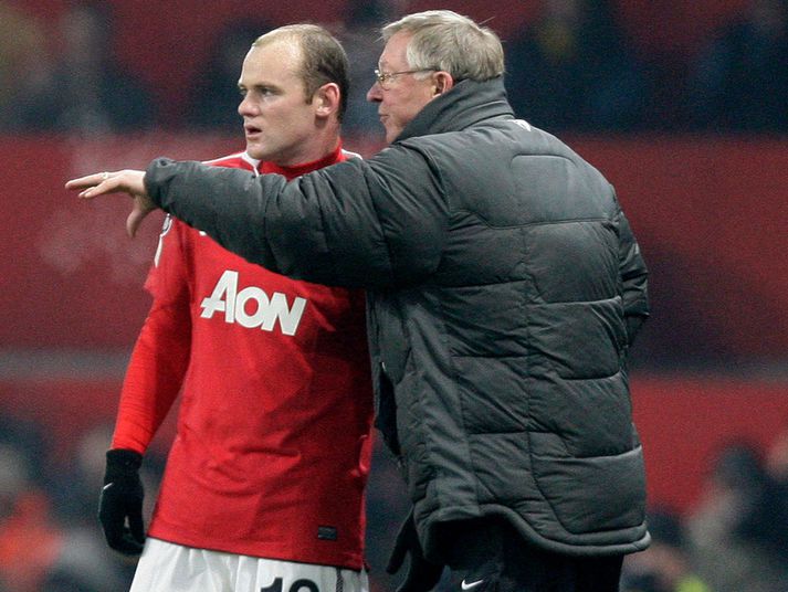 Wayne Rooney og Sir Alex Ferguson.