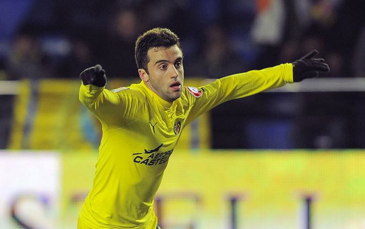 Giuseppe Rossi fagnar marki í leik með Villarreal.